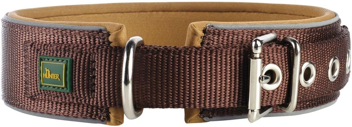 HUNTER Collar para perros NEOPRENE REFLECT, nailon, acolchado de neopreno