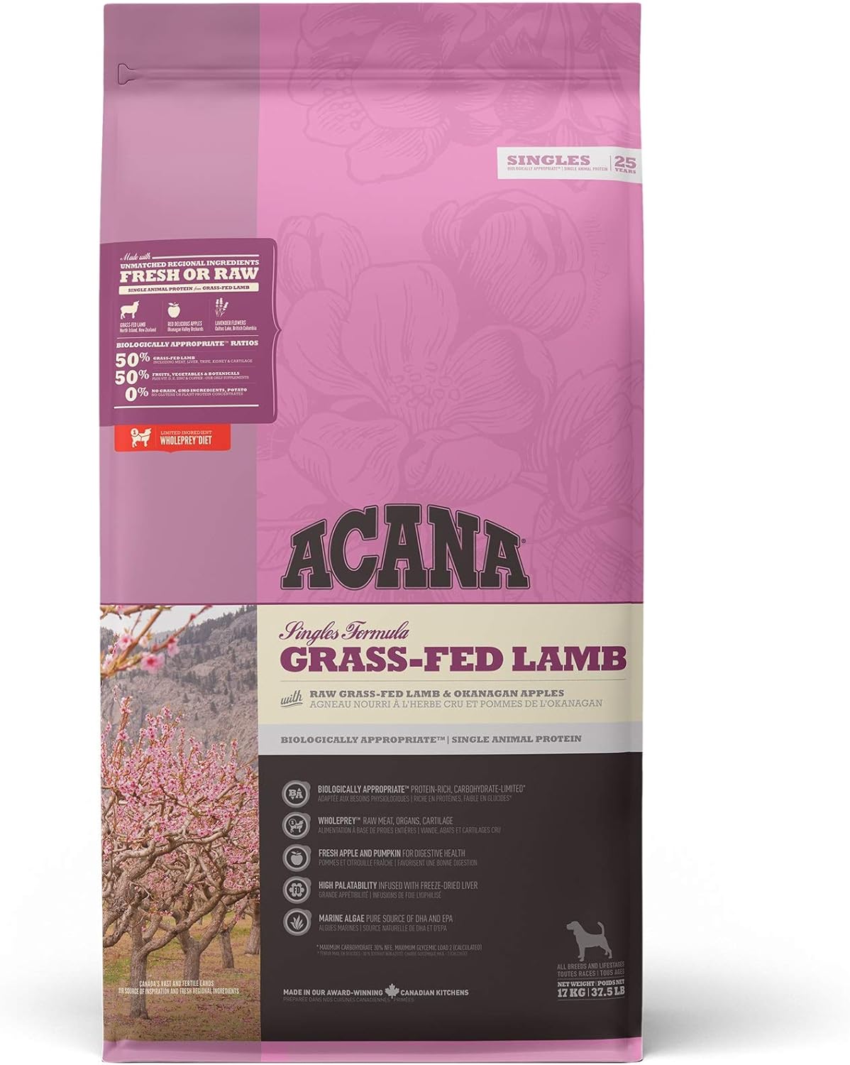 Acana Grass-Fed Lamb Comida para Perros - 17000 gr