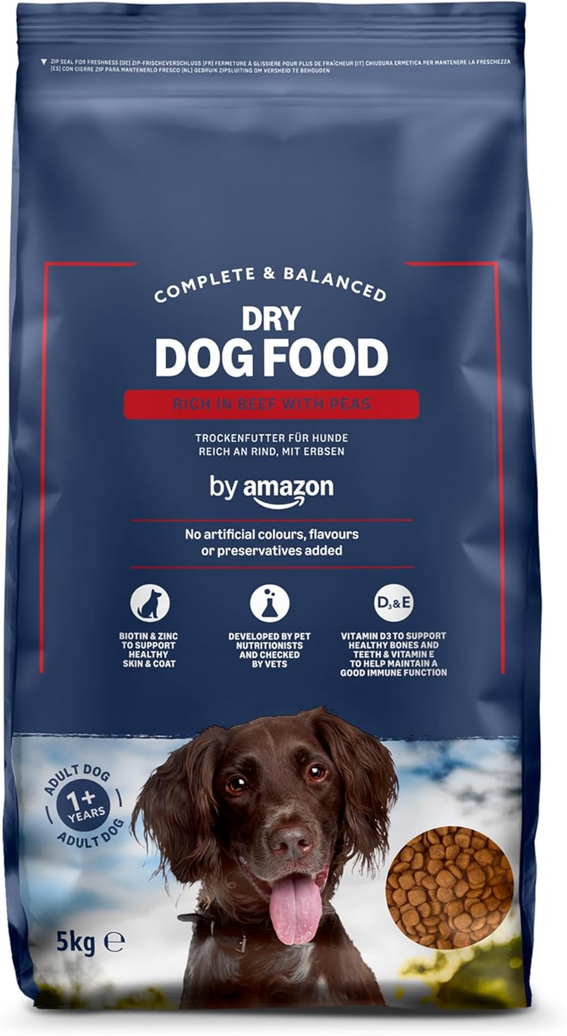 by Amazon - Alimento seco Completo para Perro Adulto Rico en Vacuno