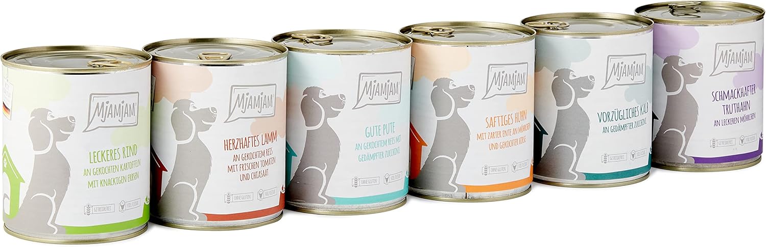 MjAMjAM - comida húmeda premium para perros - Mixpaket II - Con pollo & pato