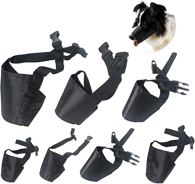 Amacoam Bozal para Perros Pequeños Medianos Grandes 7 Piezas Bozal Nylon