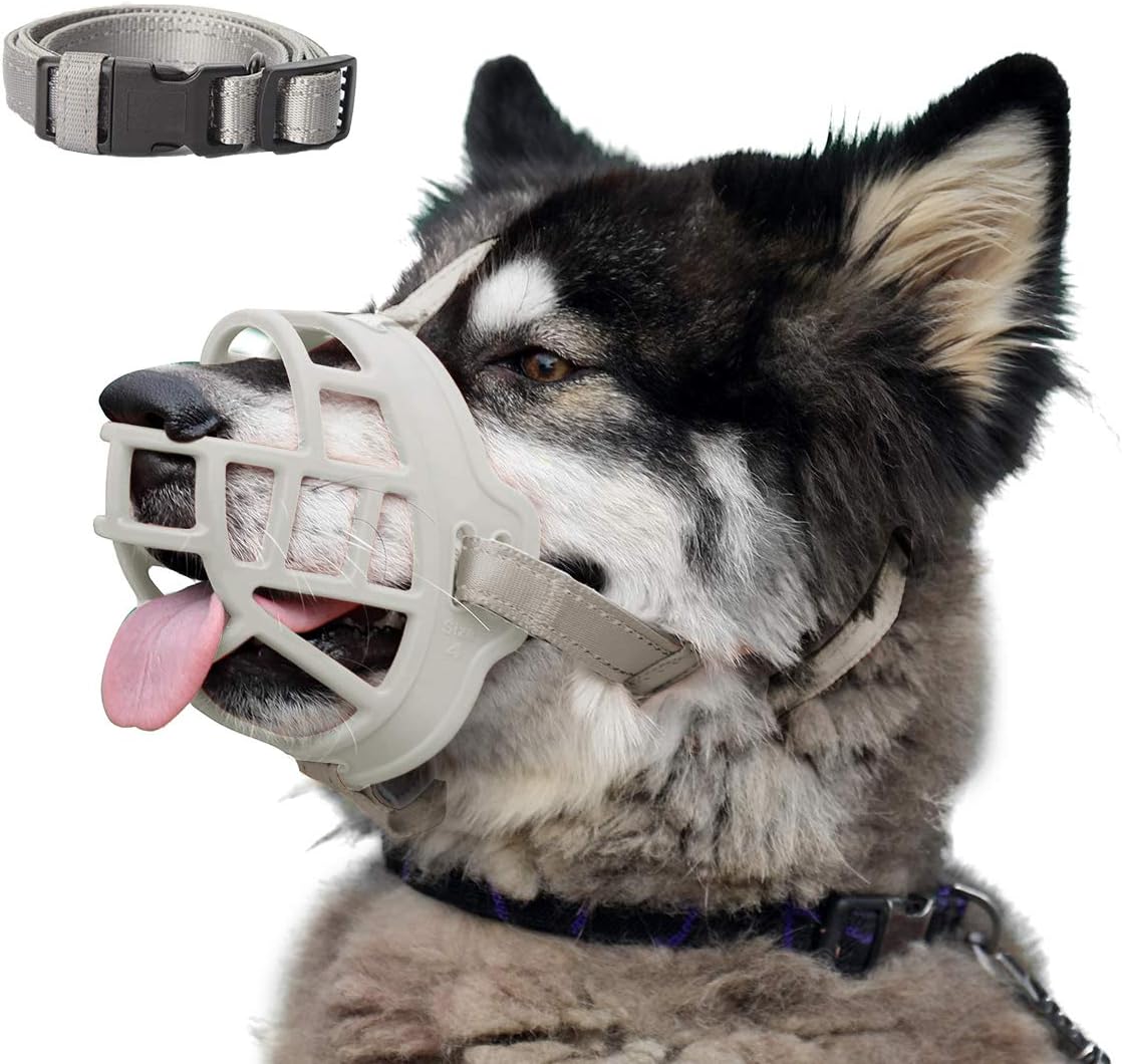 Bozal para Perro de Cesta de Silicona Suave - Ergonómico y Flexible, Permite