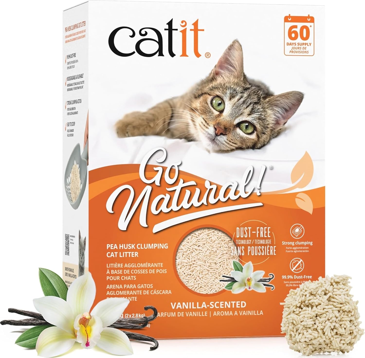 Catit Go Natural! Arena Guisantes, Aroma Vainilla 5.6 kg