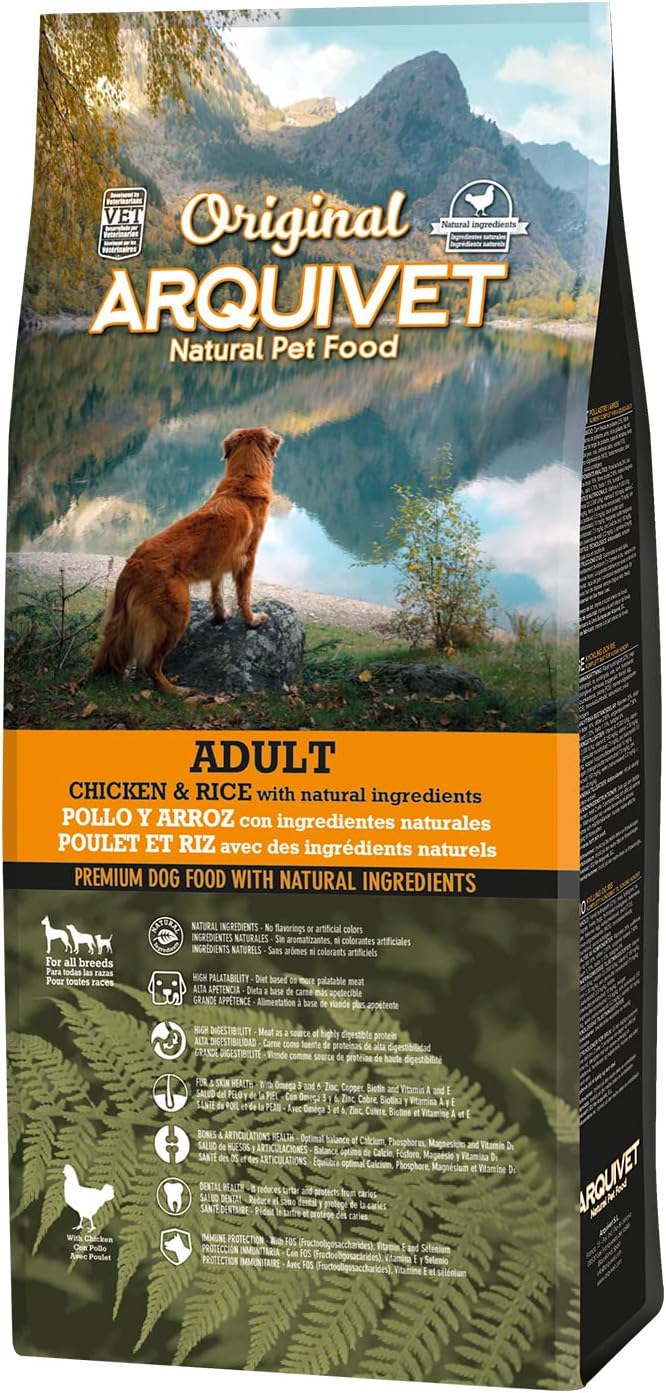 Arquivet Original Adult - Pienso para Perros Adultos - Pollo Y Arroz - Marrón
