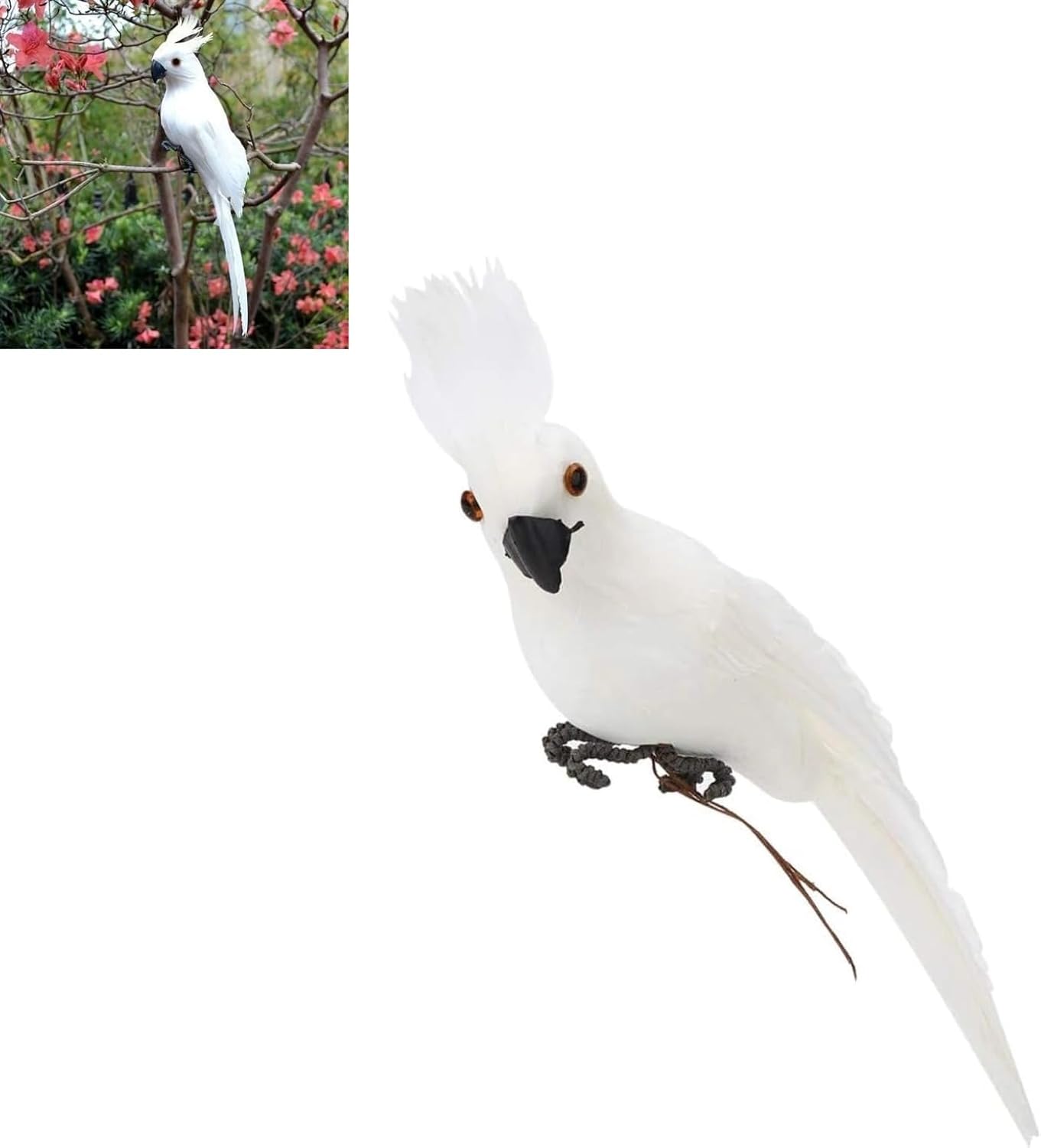 Pájaro Artificial de Espuma, Modelo Realista de Loro de 11 Pulgadas con Plumas