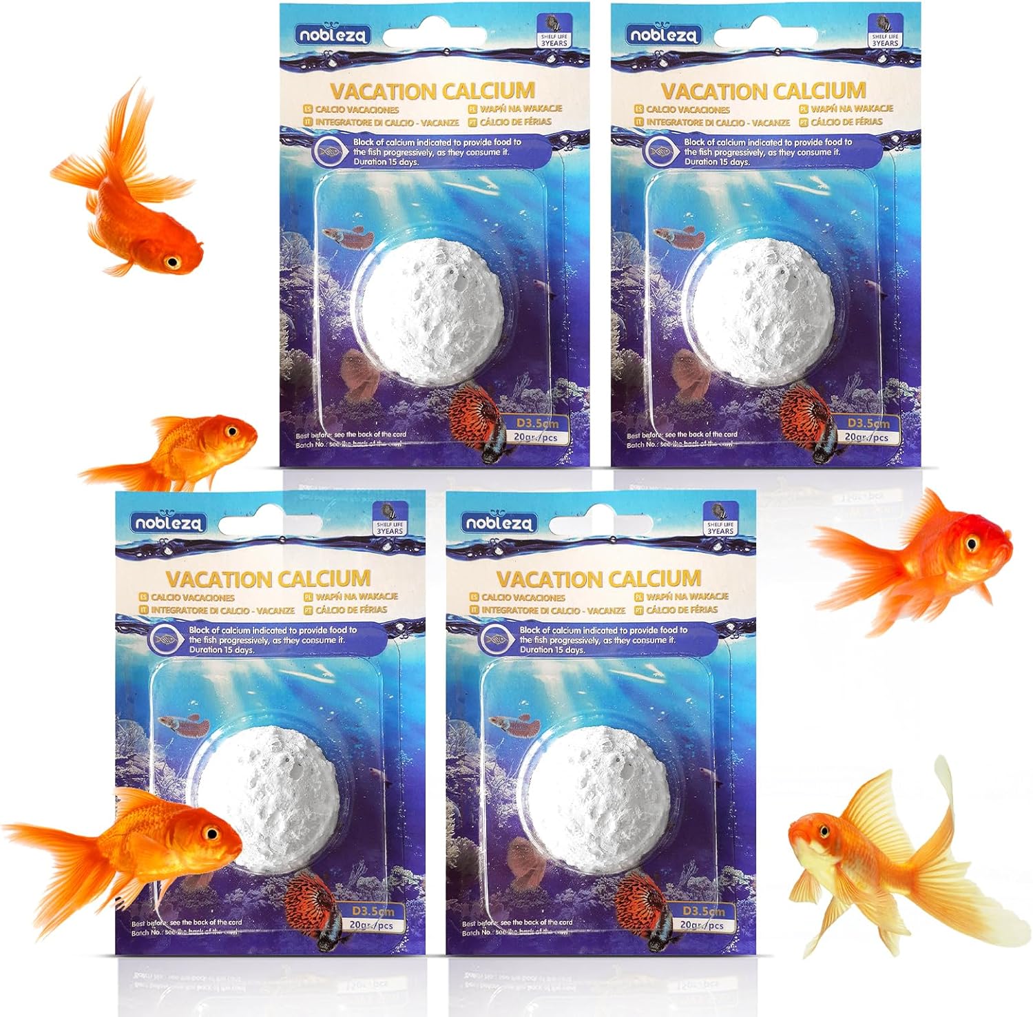 Nobleza - Alimento de Peces para Vacaciones para 15 Días, 4 Pack