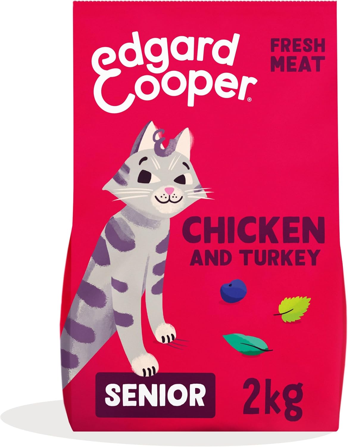 Edgard & Cooper Comida Gatos Senior, (Pavo & Pollo, 2kg), Comida para Gatos