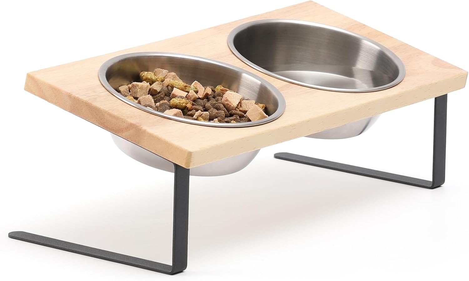 FUKUMARU Comedero Gatos Elevado, Cuenco Ajustable de Acero Inoxidable