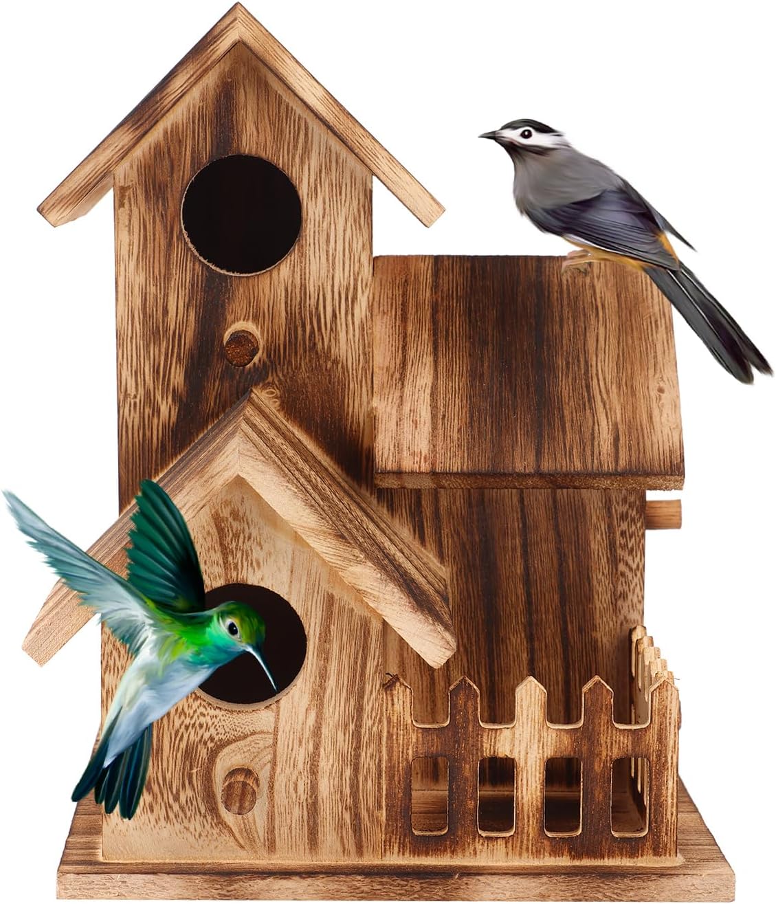 Casas De Pájaros De Madera Para Exteriores, Casa De Pájaros Natural Hecha