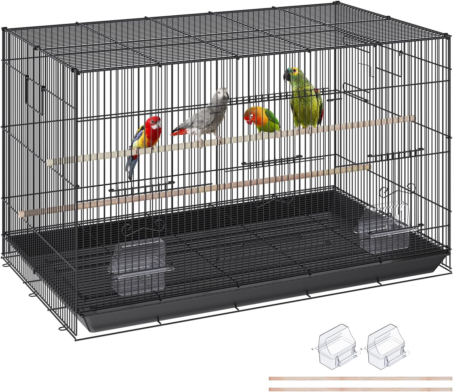 VEVOR Jaula de Vuelo para Pájaros 76 x 46 x 45,5 cm Jaula para Pájaros de Metal