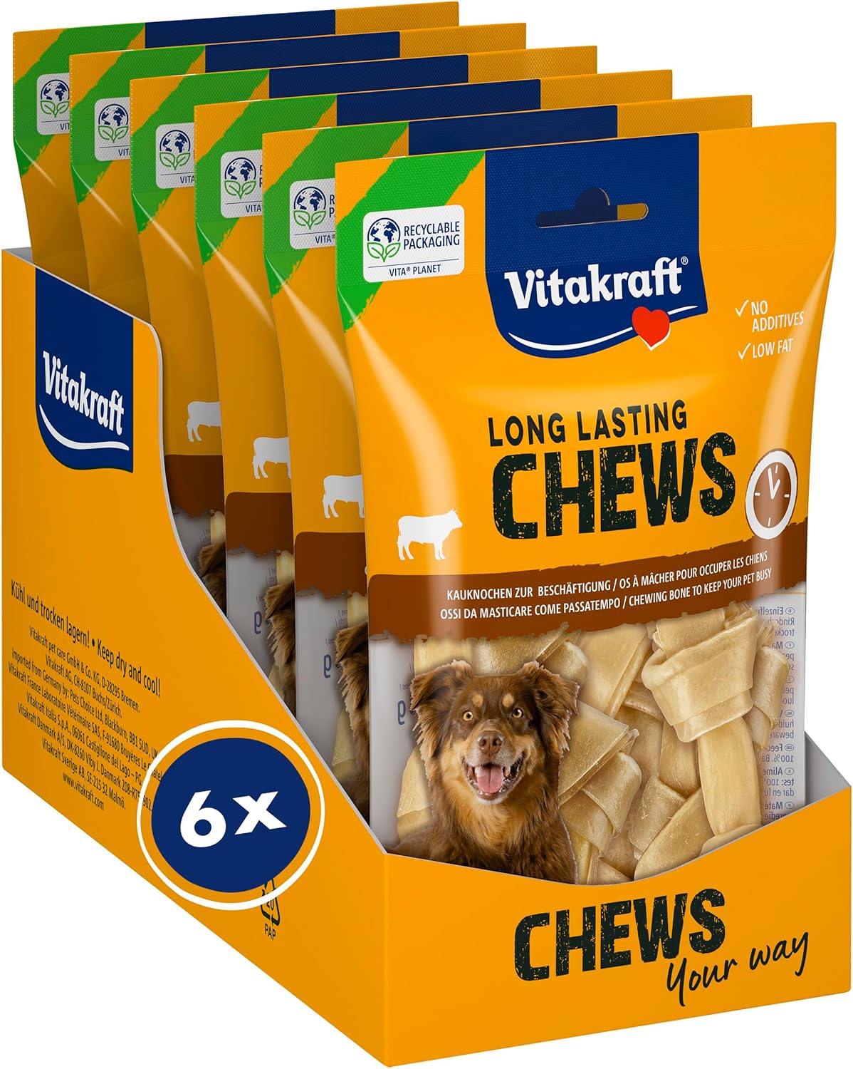 Vitakraft Long Lasting Chews, masticables para perros, huesos masticables