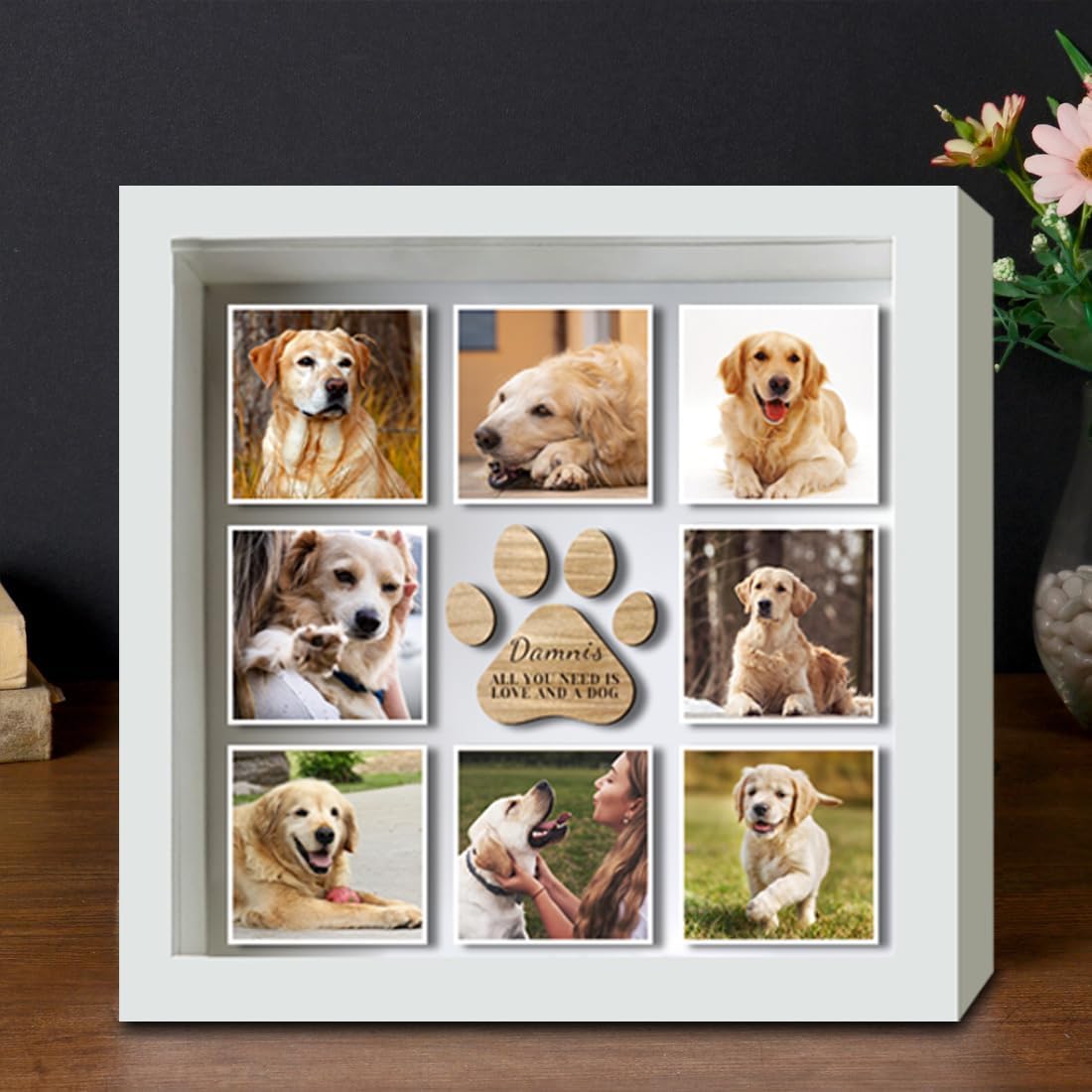 Marcos de fotos personalizados para mascotas con 8 fotos, marco de collage
