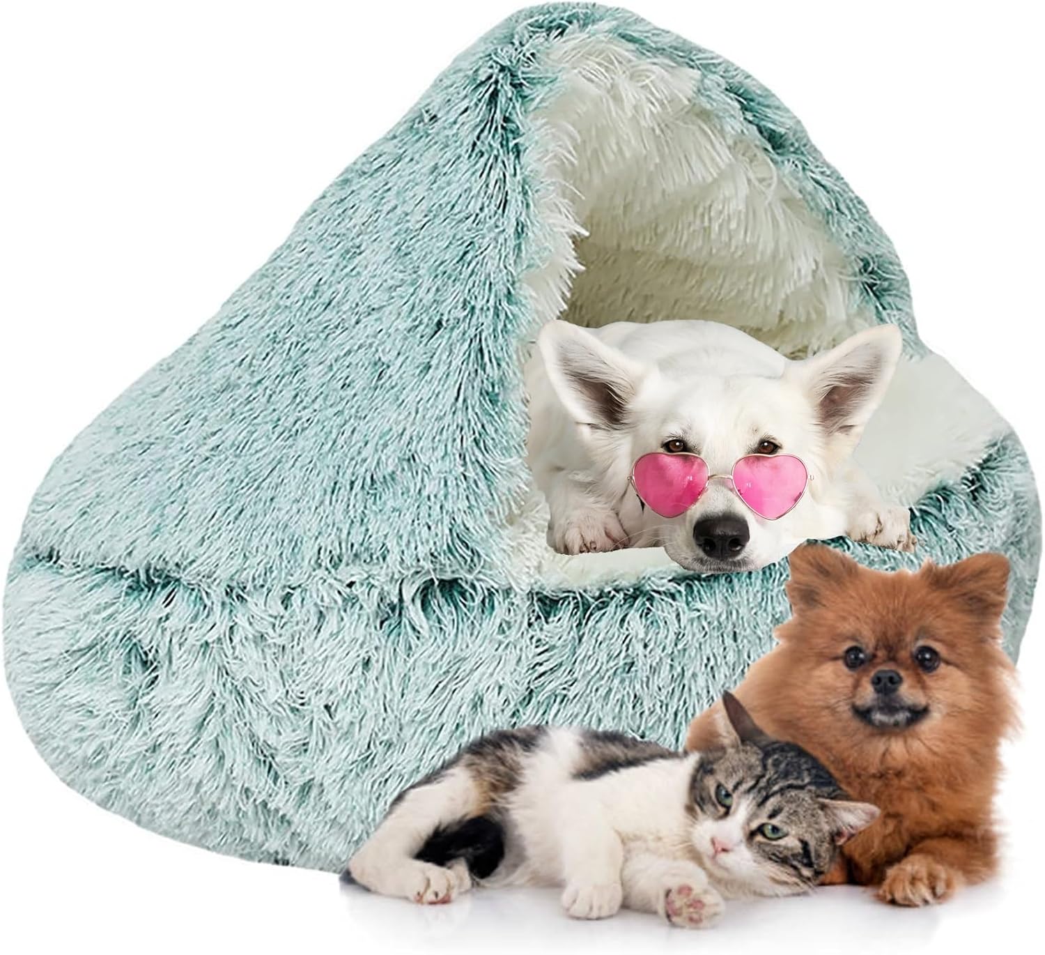 Cama Gato Cueva Casita para Perros Ronda Interior Antiansiedad Cama Mascota