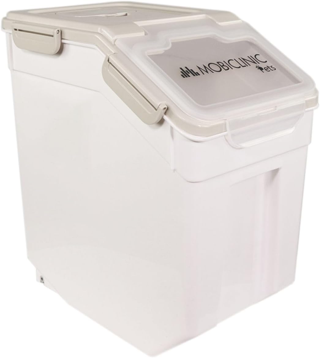 Mobiclinic®, Contenedor Pienso, Pala y Vaso Medidor, Capacidad 20 L/8 Kg