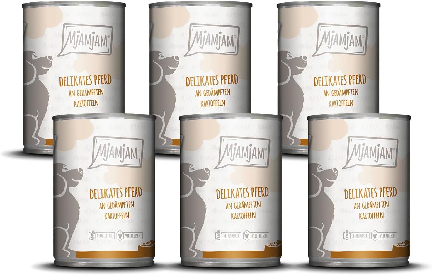 MjAMjAM - Comida húmeda Premium para Perros - Delicado Caballo con Patatas