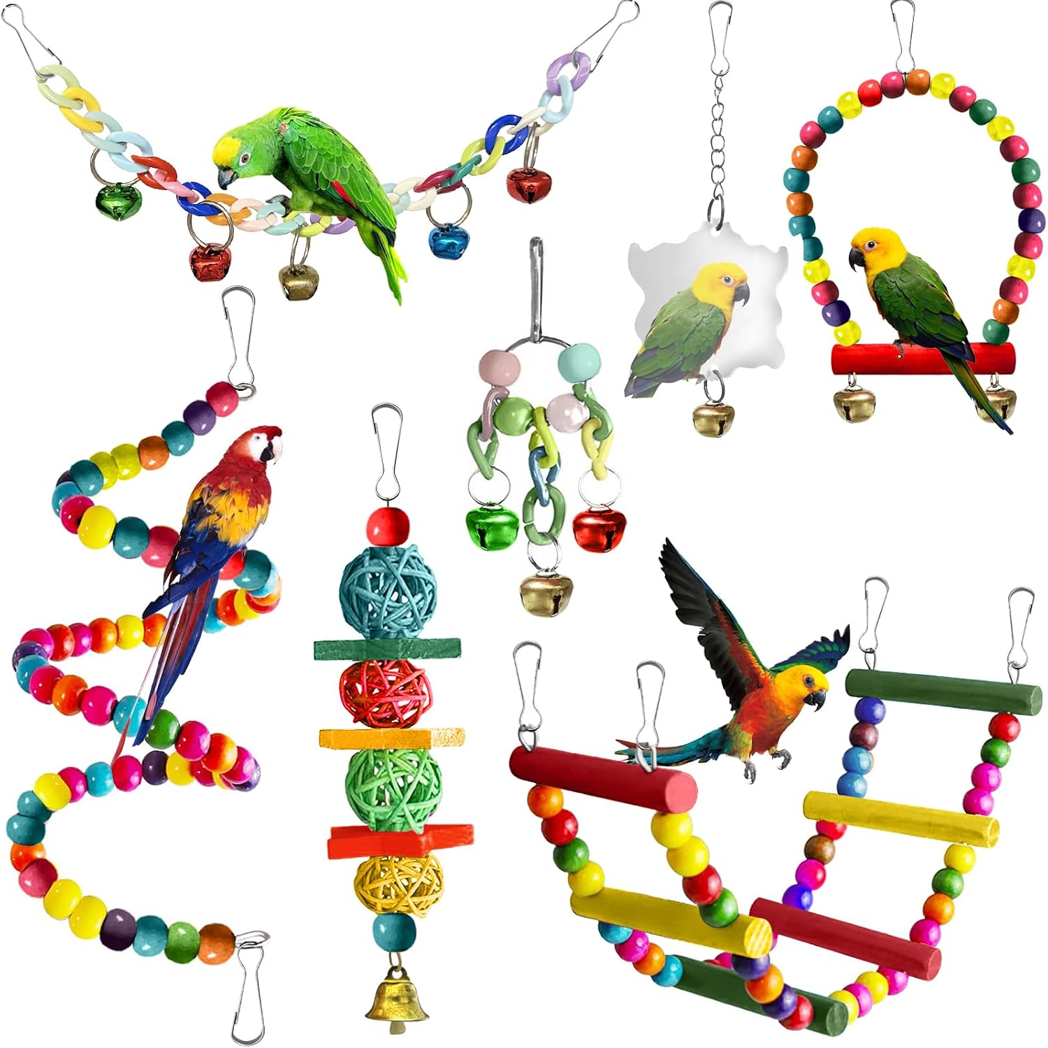 Juguetes para Pájaros, Juguetes de Loro Pájaro, Juguetes Agapornis, Accesorios