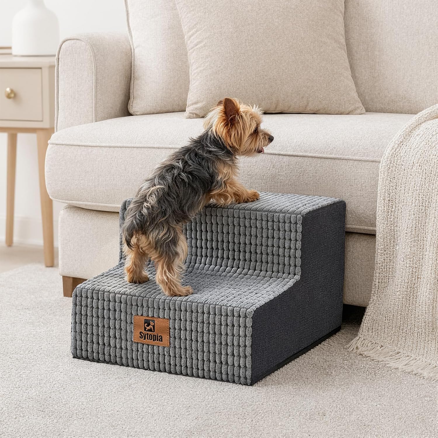 Sytopia Escalera para perros pequeños, 2 peldaños, para cama y sofá, 40 cm