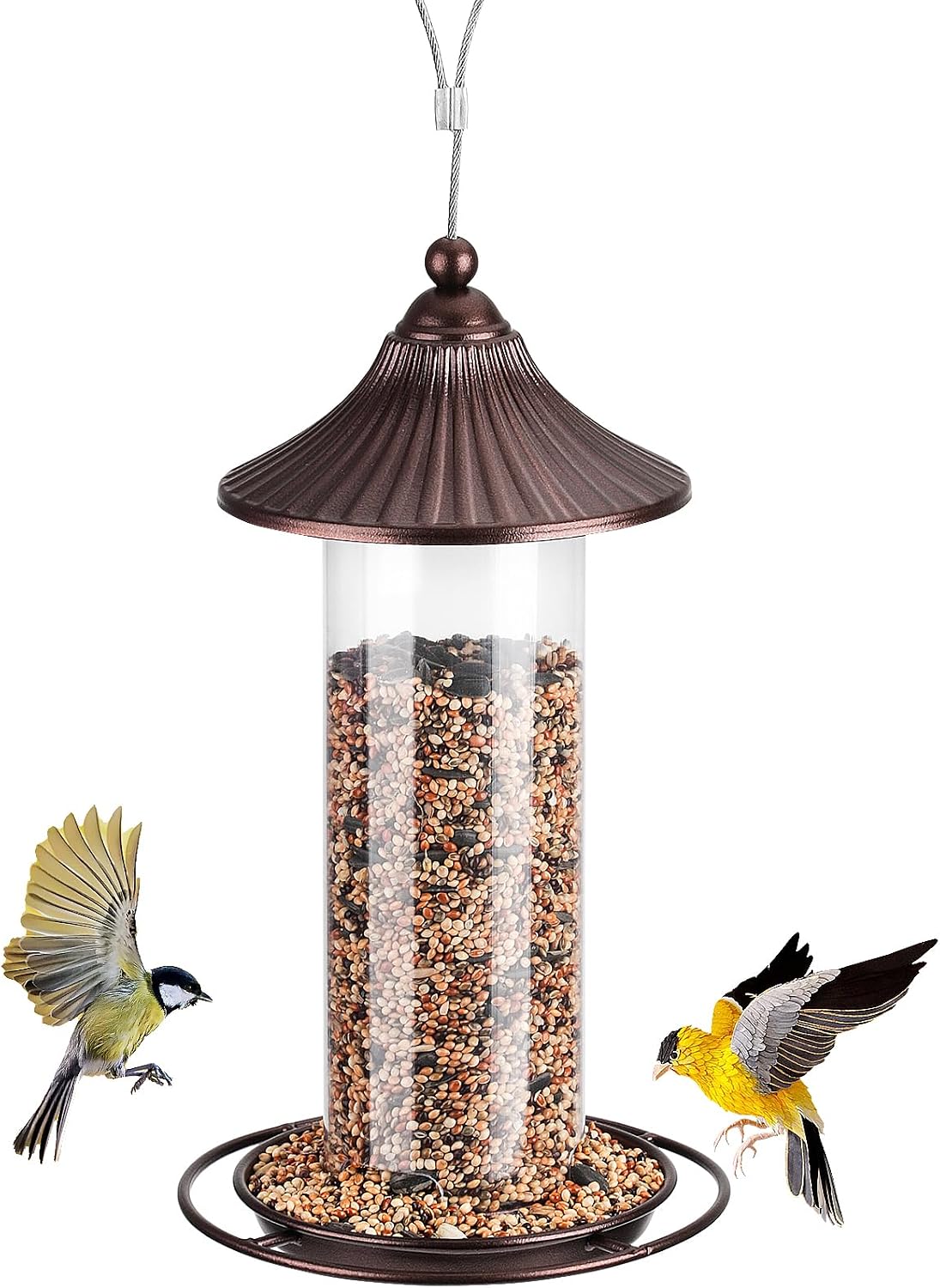 Comedero Colgante para pájaros - Jardín y Balcón, 0.8 lbs Gran Capacidad