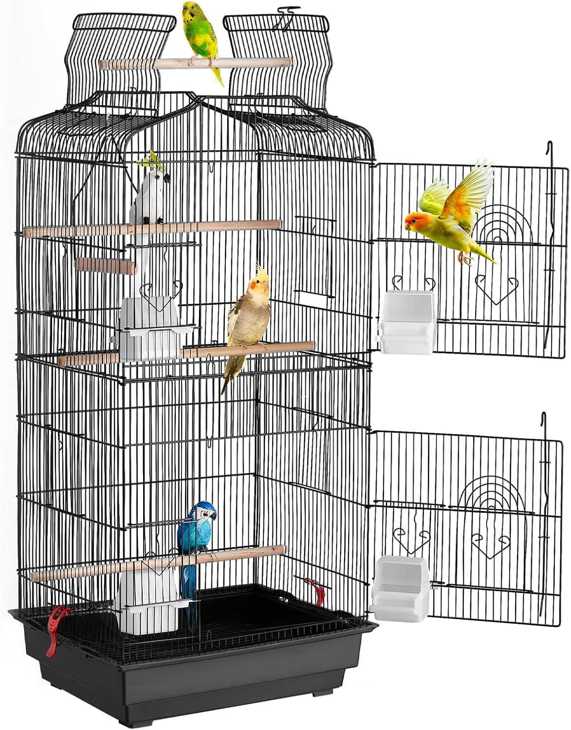 VEVOR Jaula Grande para Pájaros Loros de 45,7 x 35,5 x 92,5 cm con Parte