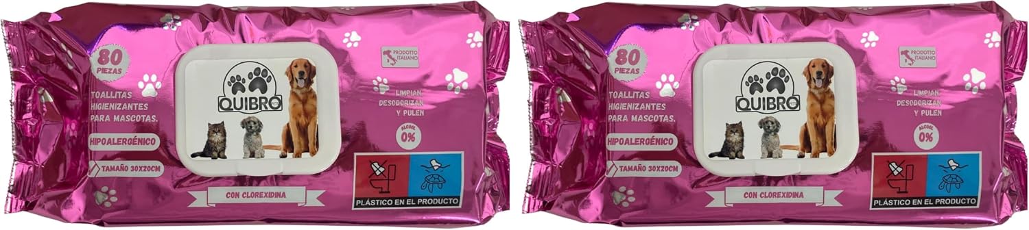Quibropets Toallitas Húmedas con Clorhexidina para la Higiene de Patas
