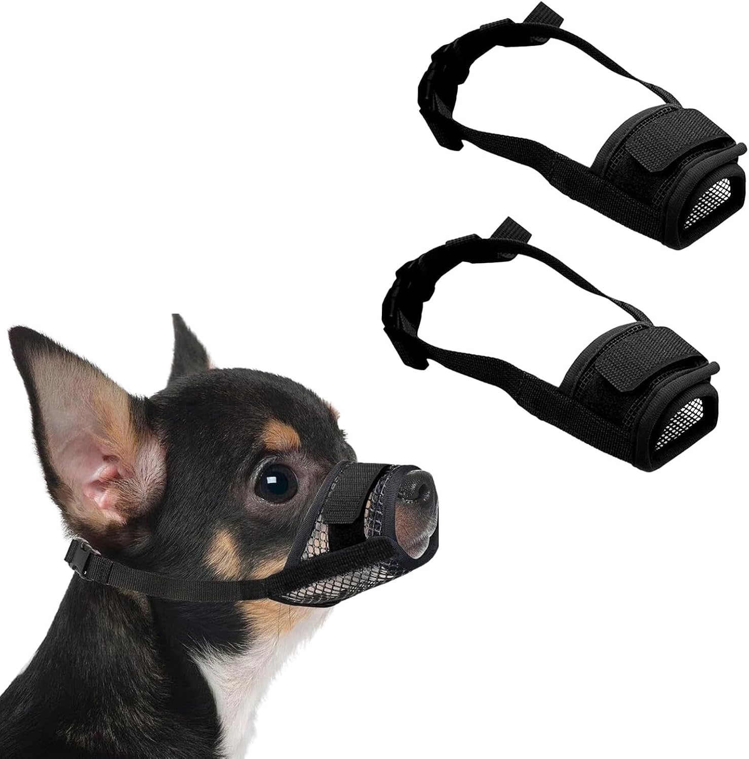 KEYRI 2 Piezas Bozal para Perros Bozal de Nailon Suave Transpirable