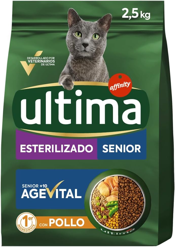 Ultima Pienso para Gatos Senior Esterilizados con Pollo - 2,5kg