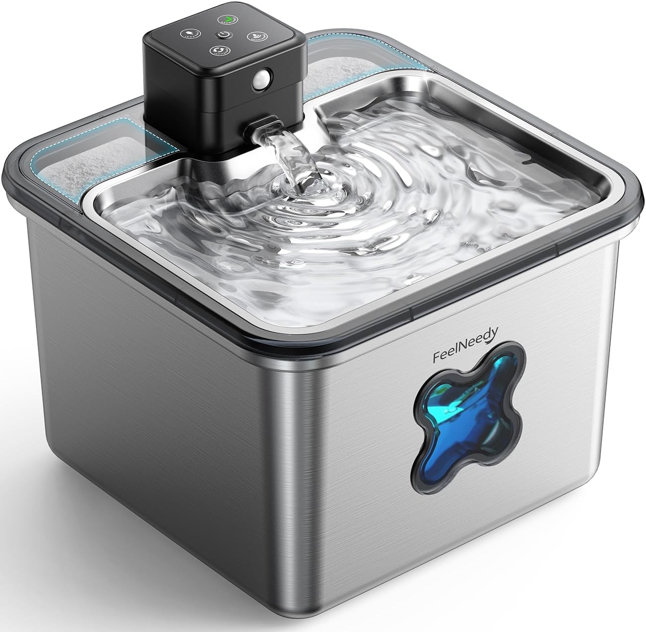 FEELNEEDY Fuente para Gatos sin Cable, 3.2L Bebedero Gatos en Acero Inoxidable