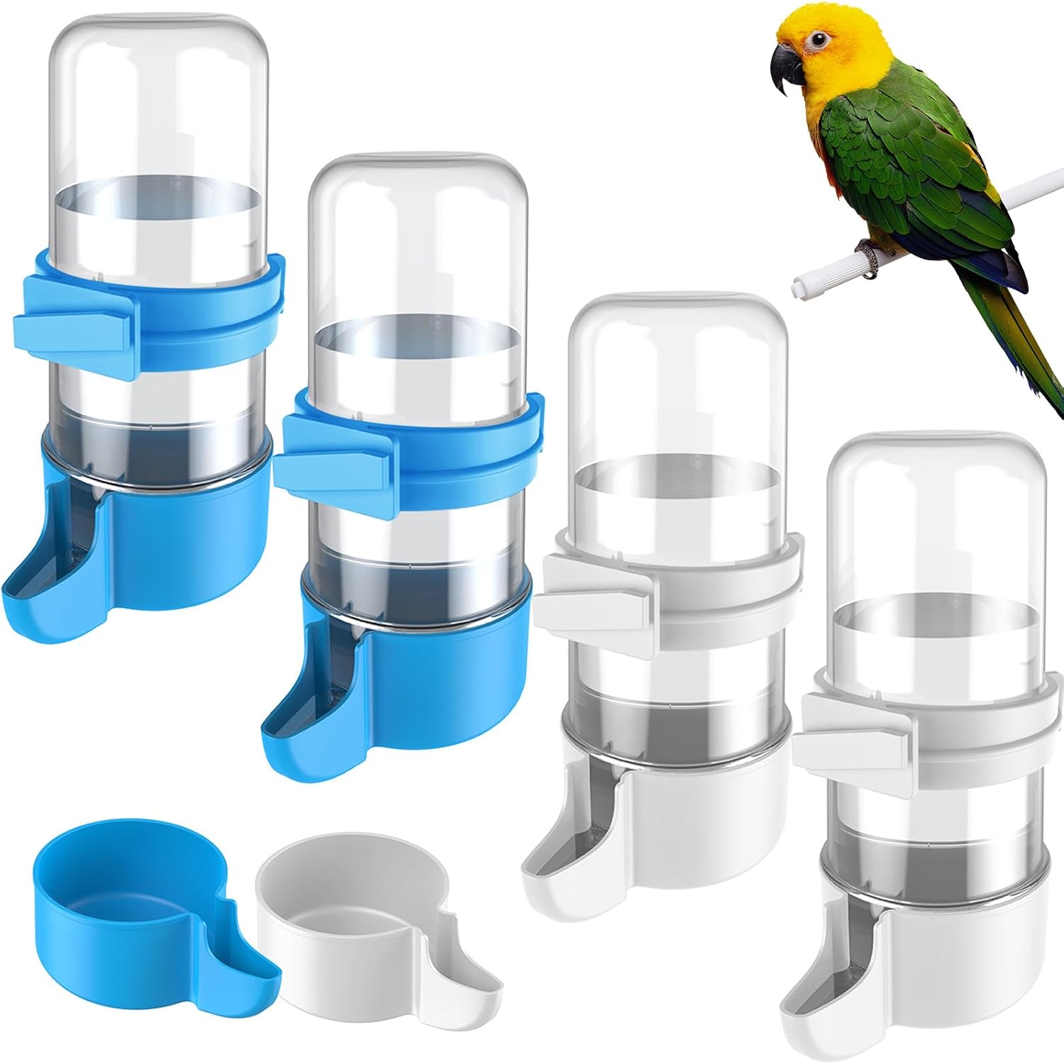 Pawfly 4 Piezas Dispensador de Agua para Aves, Comedero Automático de Agua