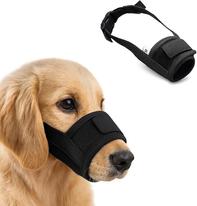Bozal Perro Grande Ajustable de Nylon Bozal Antiladridos Cómodo QR (XXL)