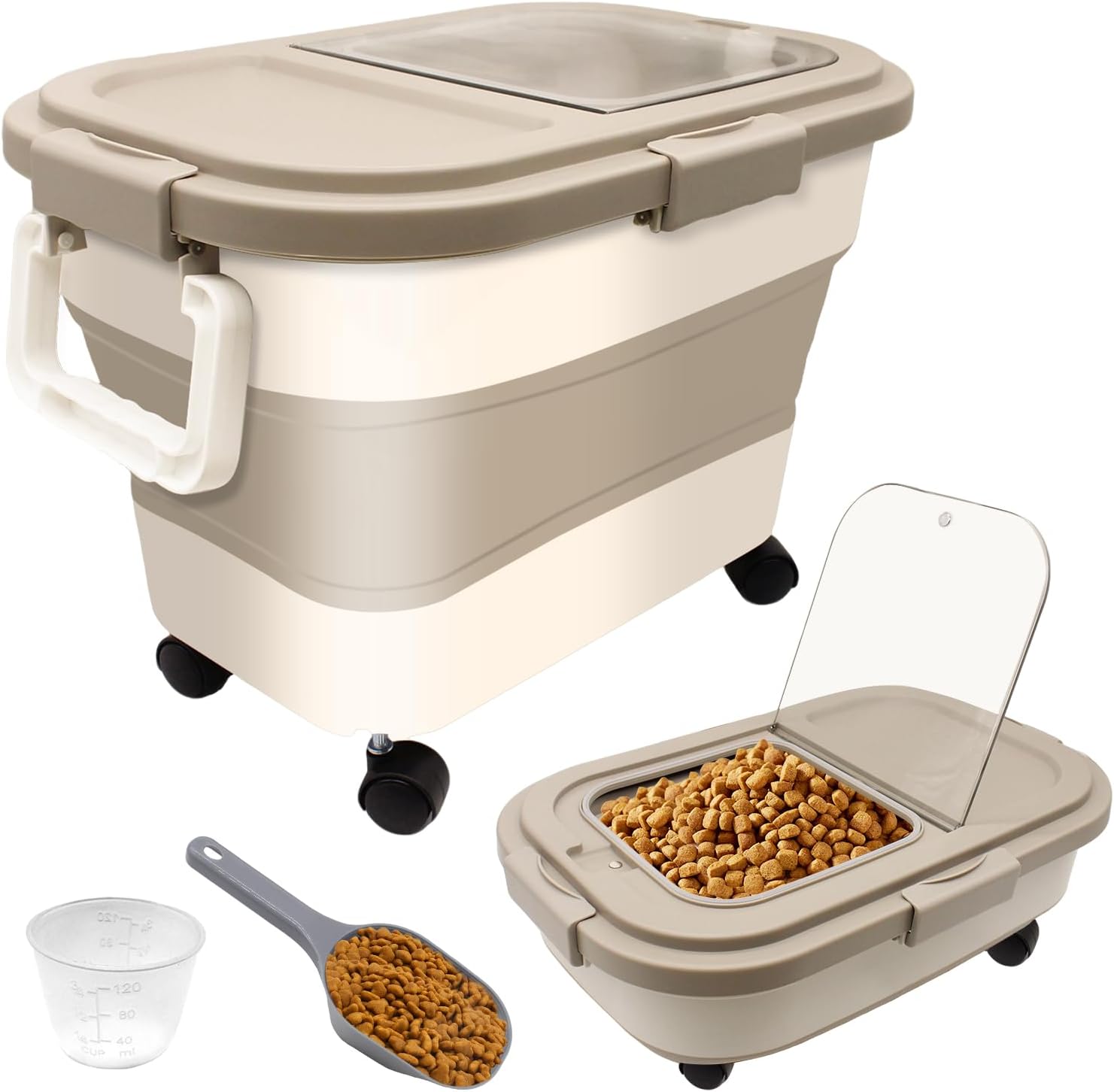 Contenedor Plegable para Alimentos de Mascotas 7-10kg, Contenedor de comida