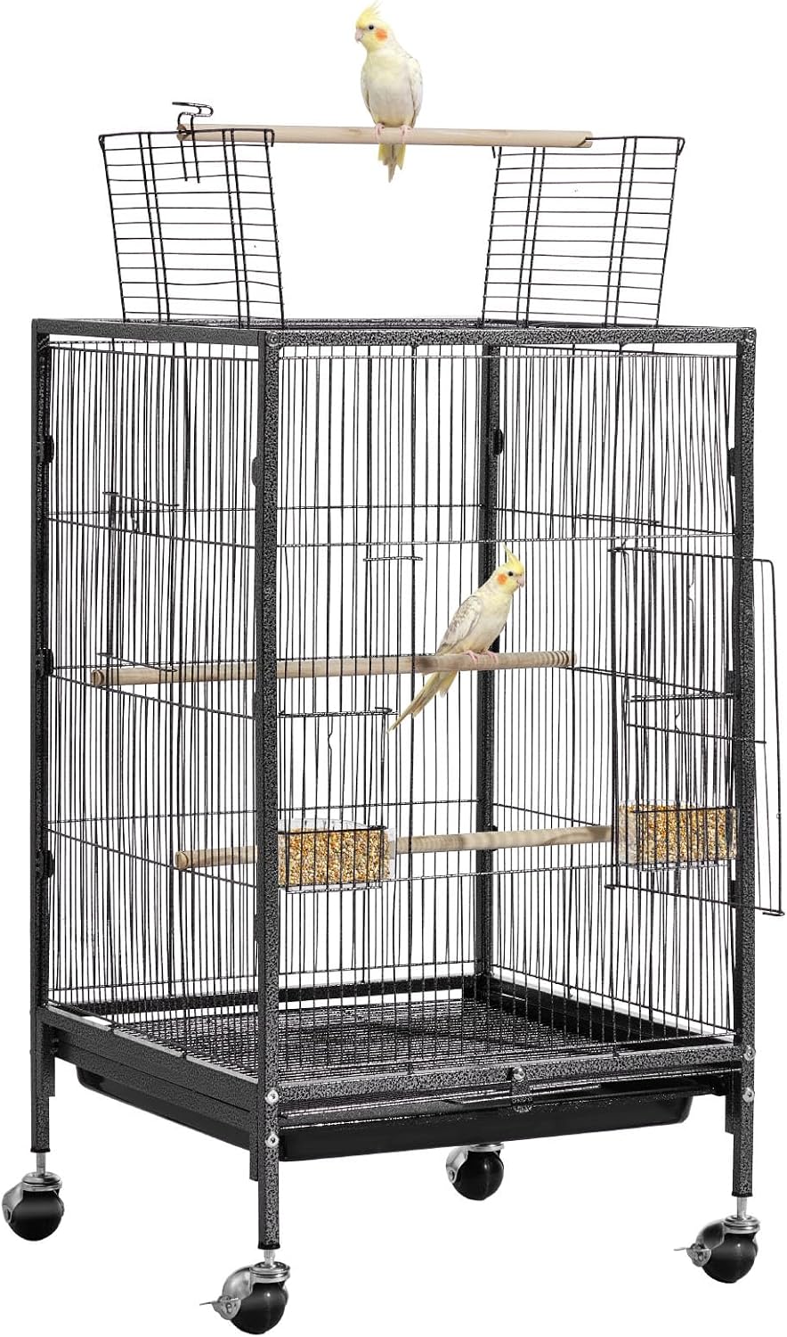 VEVOR Jaula para Pájaros, 460 x 460 x 770 mm, con Techo Plano Abierto