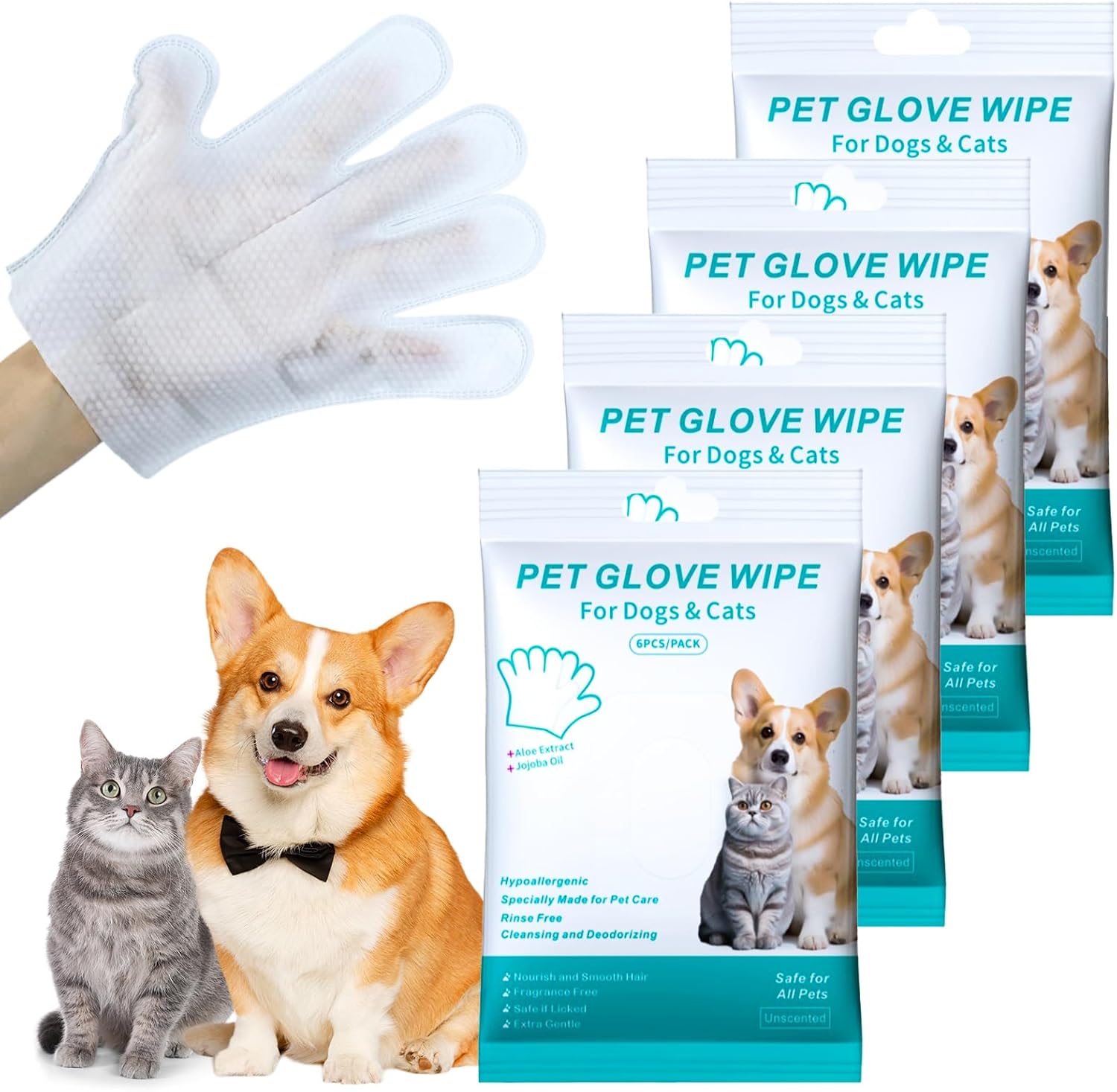 24 Piezas Guantes Lavar Perro Guantes Limpieza Perro Hipoalergénicas Pet Gloves