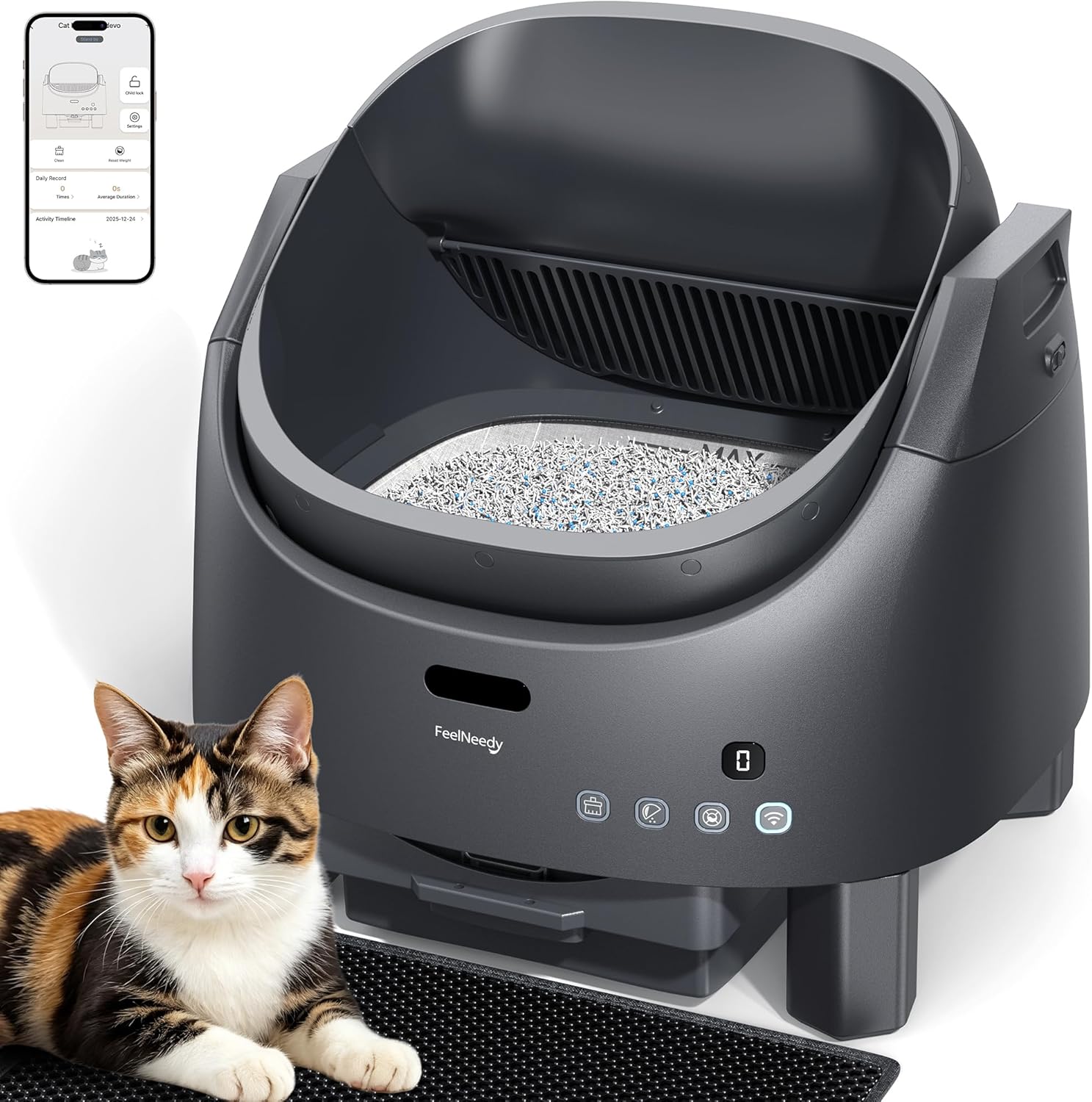 FEELNEEDY Arenero Gatos Autolimpiable – Sistema de Neutralización de Olores
