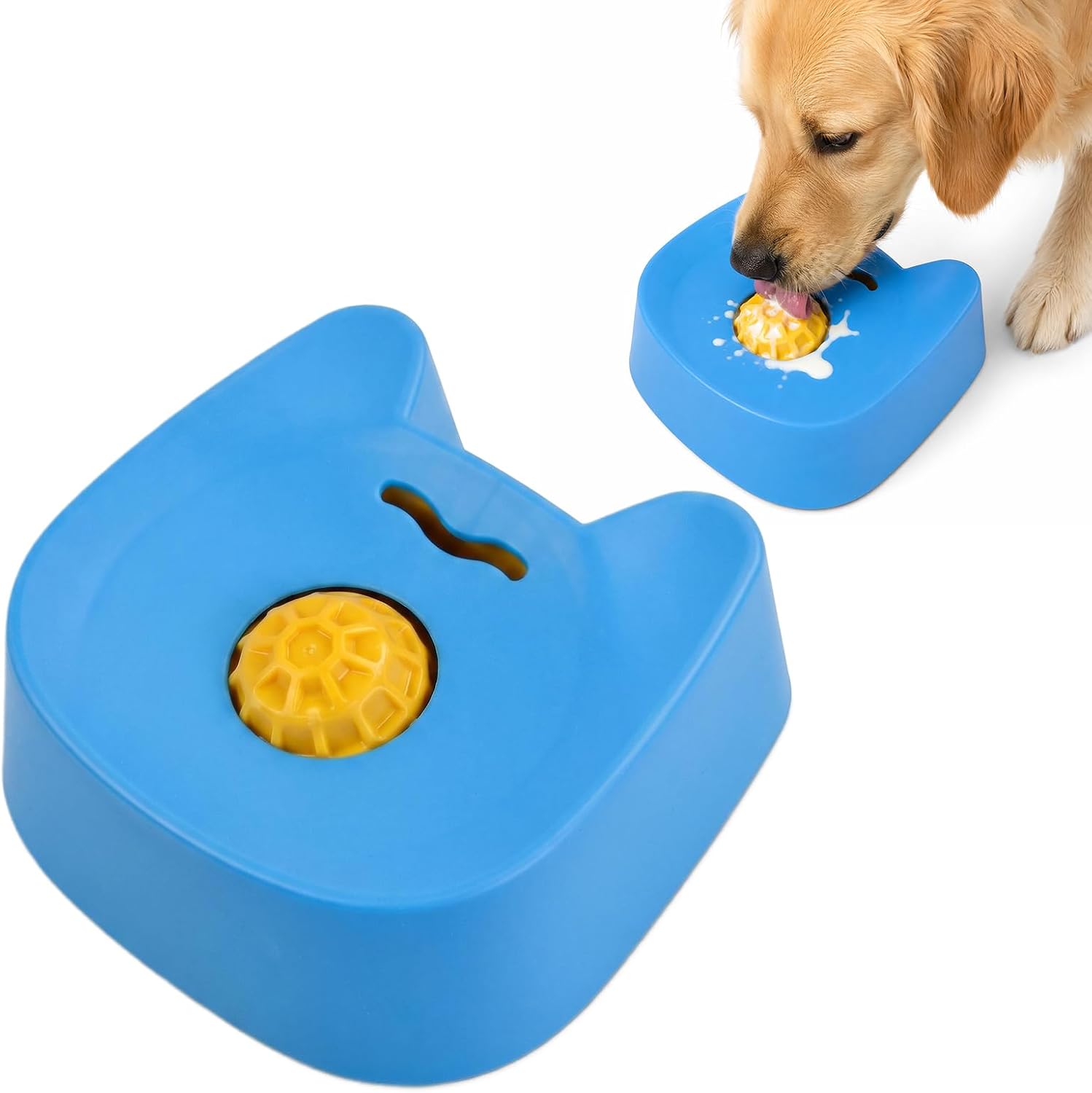 Nivofu Cuenco para Lamer Perros y Gatos, Comedero Antivoracidad – con Bola