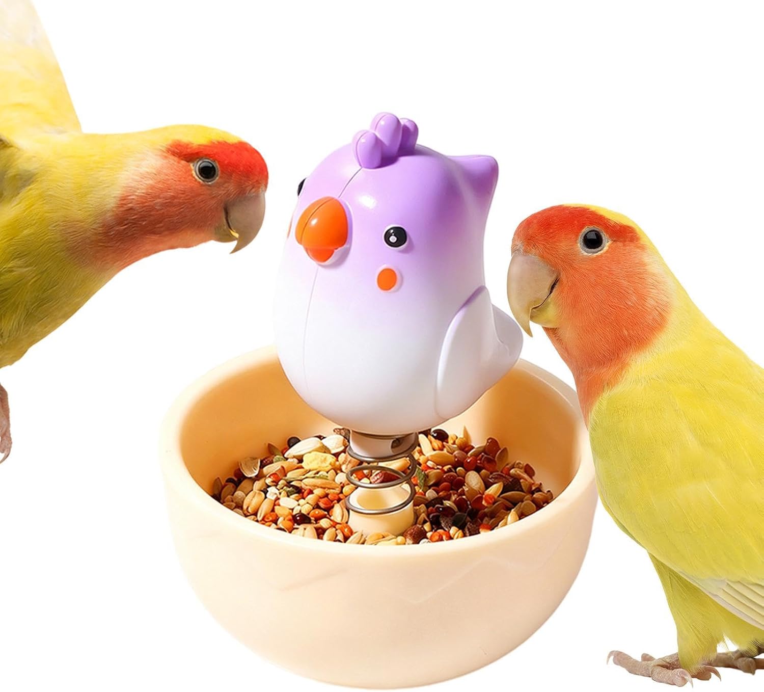 Cuencos Comederos Loros - Plato Interactivo Tambaleante Antimordeduras