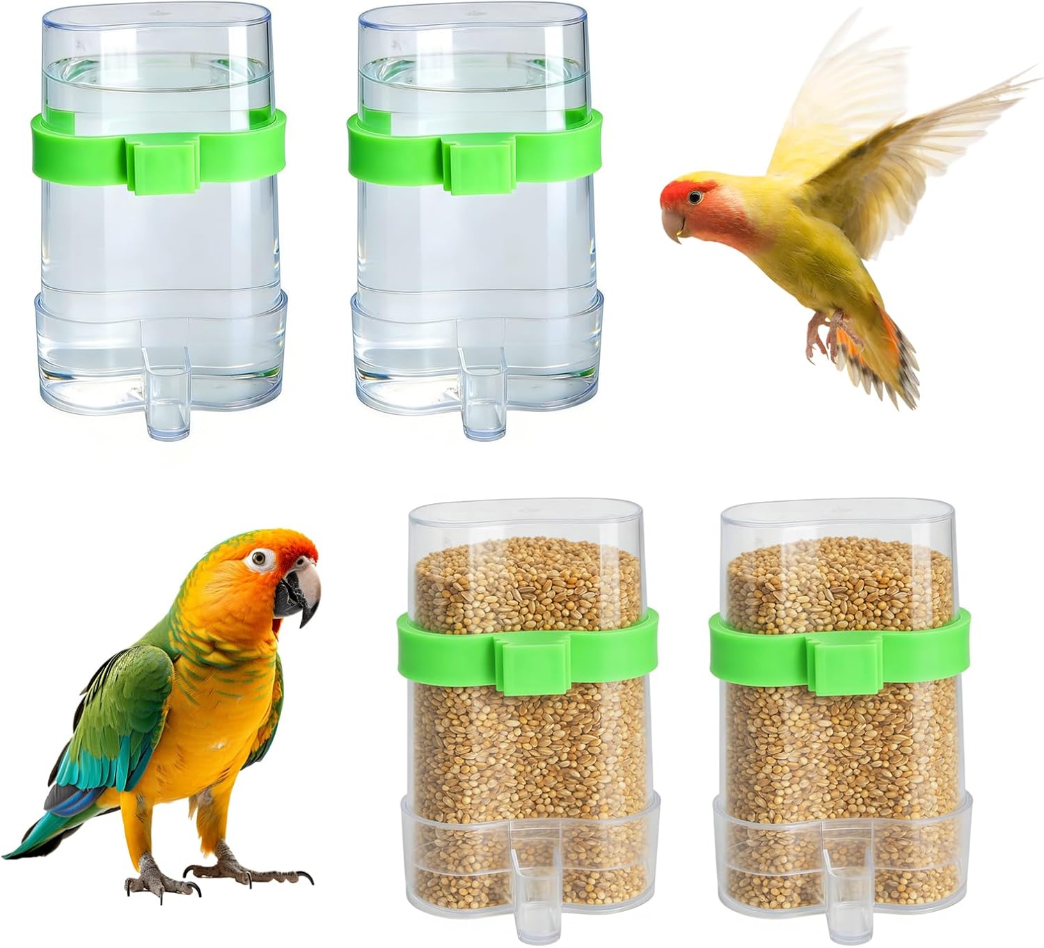 4PCS comedero y Bebedero automático para Aves bebederos para pajaros comedero