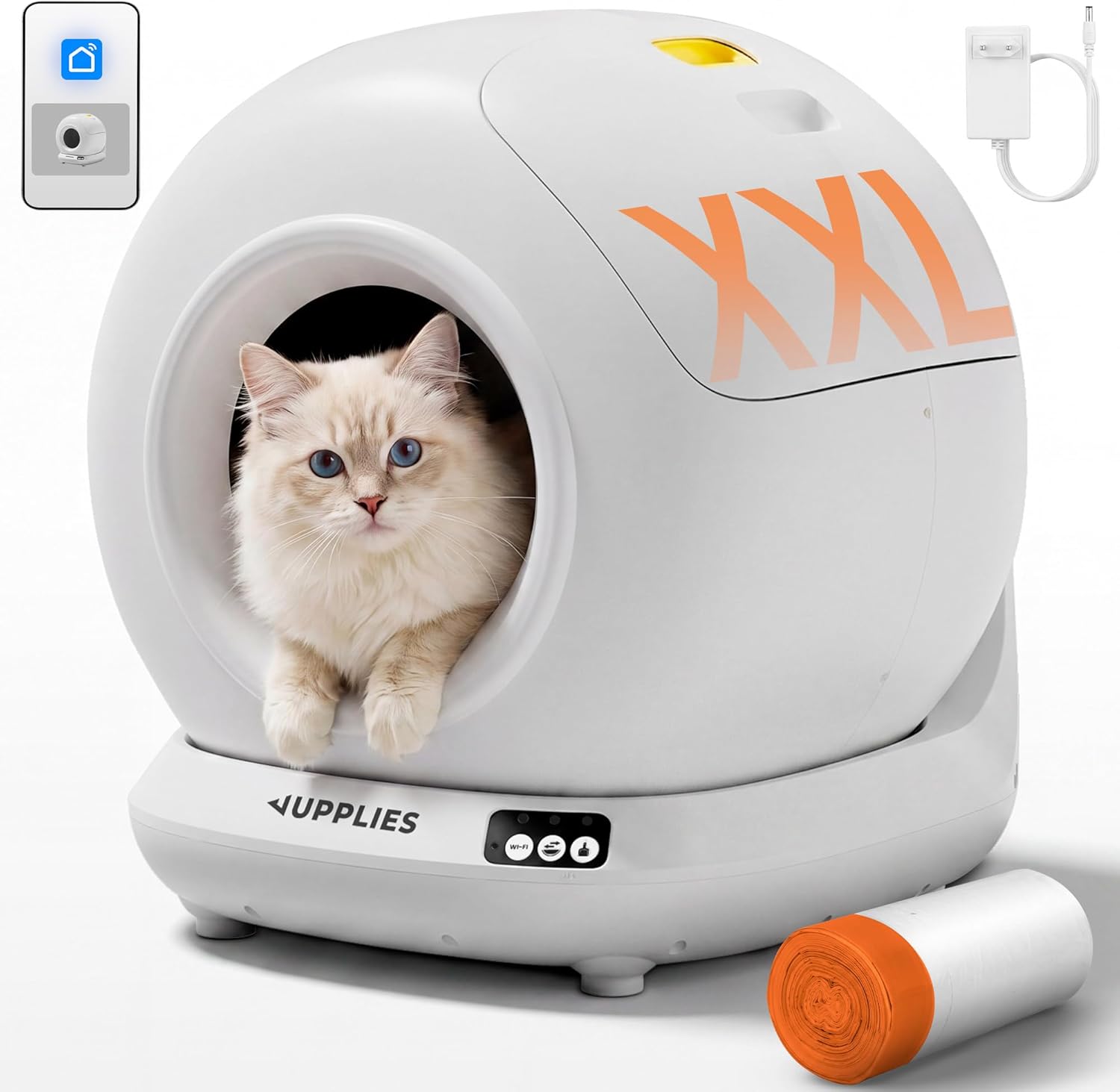 JUPPLIES Arenero Gatos Autolimpiable 78L – Arenero Automatico con Control Vía